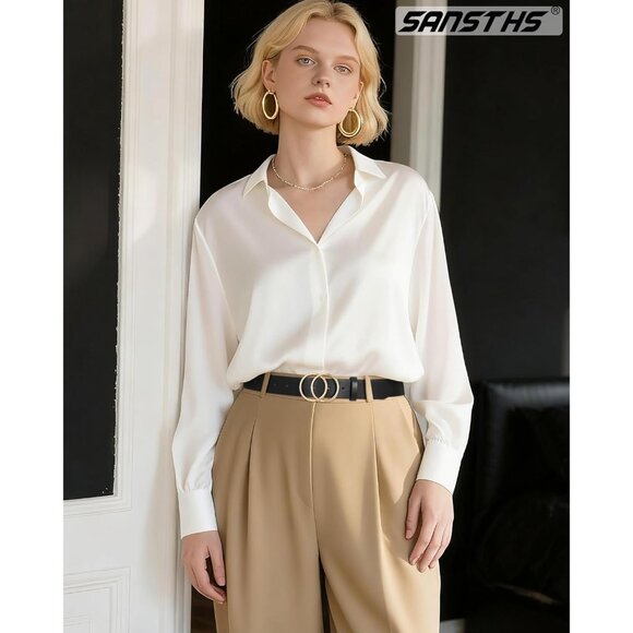 Women's Leather Belt Jeans Pants Fashion Waist Belt Ring Buckle Black Gold - Picture 5 of 6